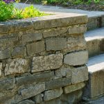 retaining wall and stone steps