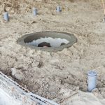 Sewer and water lines in ground